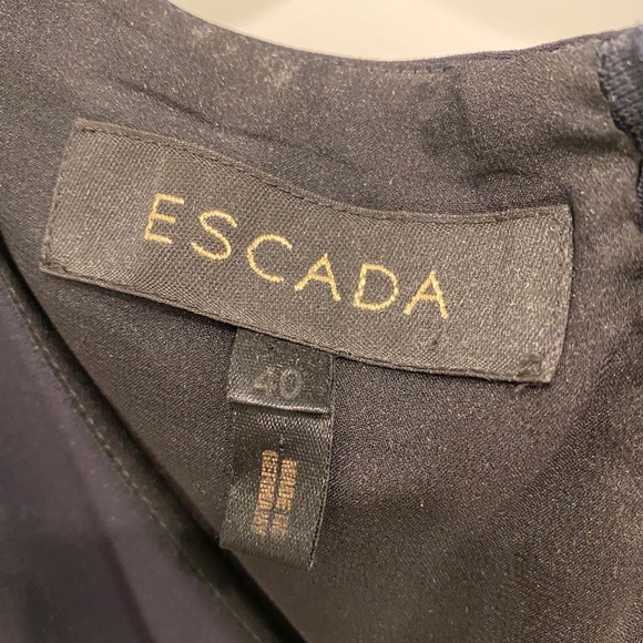 ⭐️🌴 Escada V Neck Silk Navy Dress - Picture 2 of 4